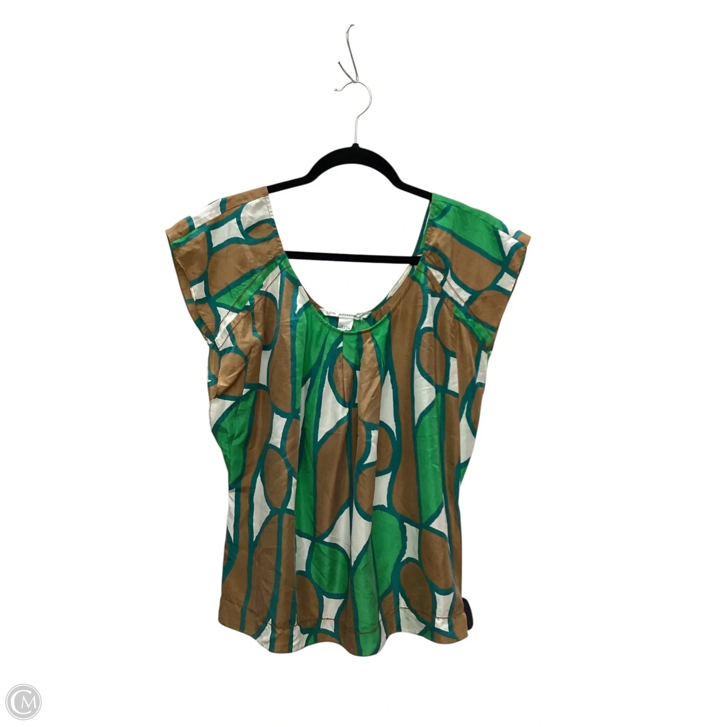 Top Sleeveless Designer By Diane Von Furstenberg In Brown & Green, Size: Xs