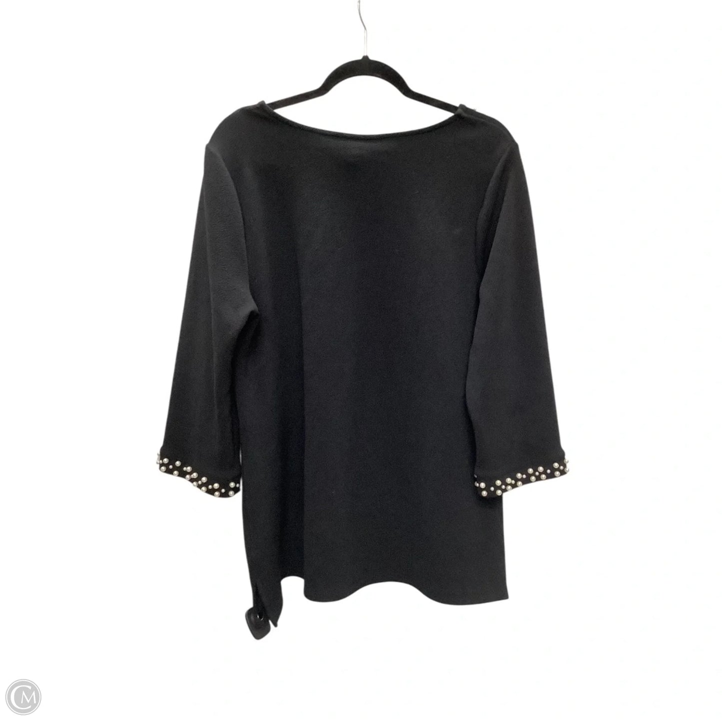 Top Long Sleeve By Charter Club In Black, Size: Xl