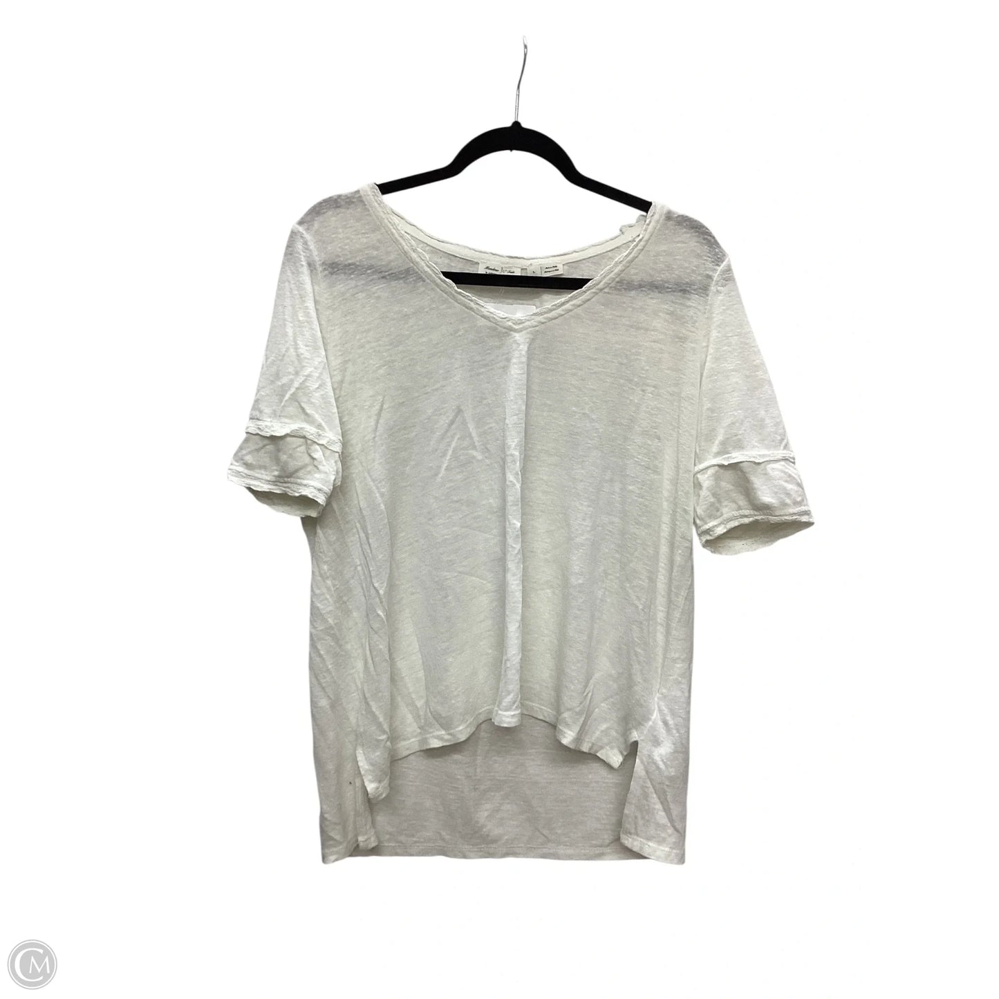 Top Short Sleeve By Meadow Rue In White, Size: L