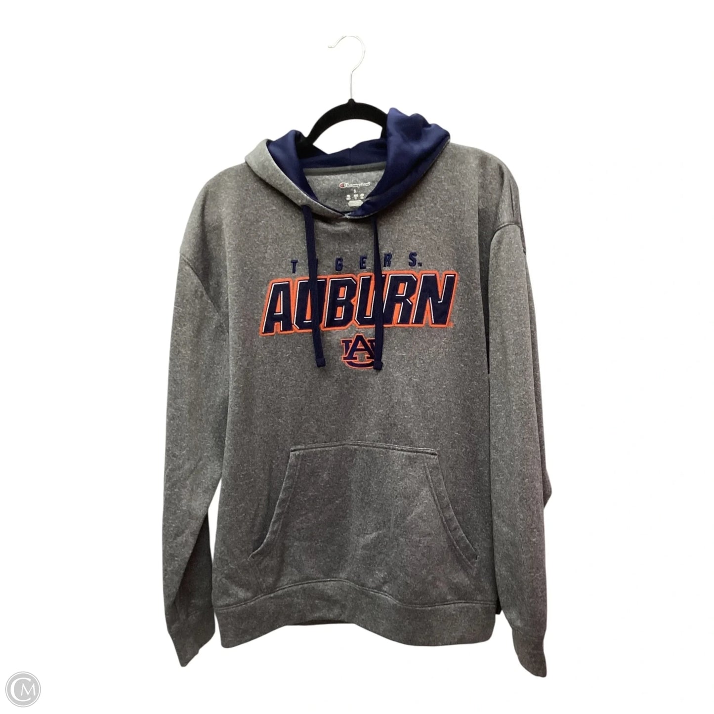 Sweatshirt Hoodie By Champion In Grey, Size: L