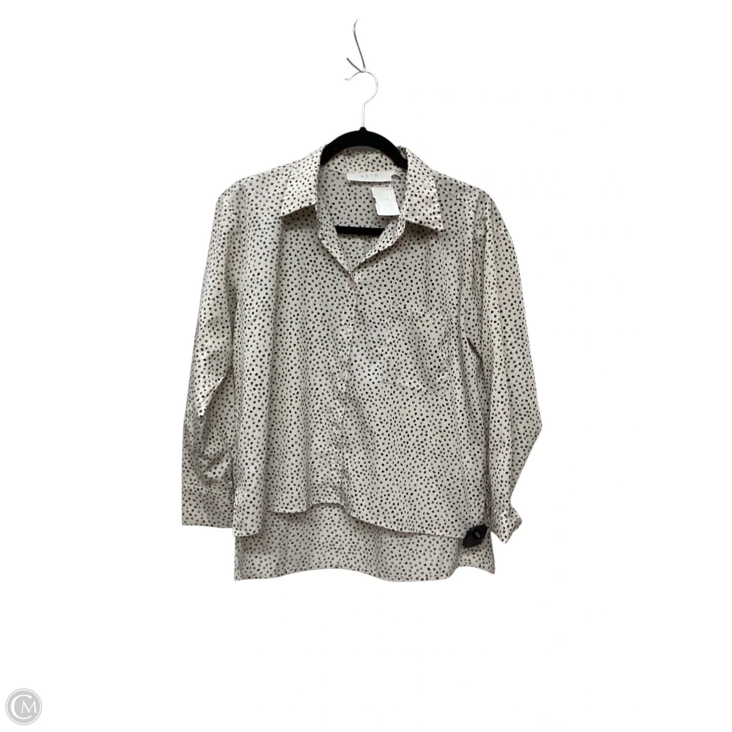 Top Long Sleeve By Astr In Polkadot Pattern, Size: Xs