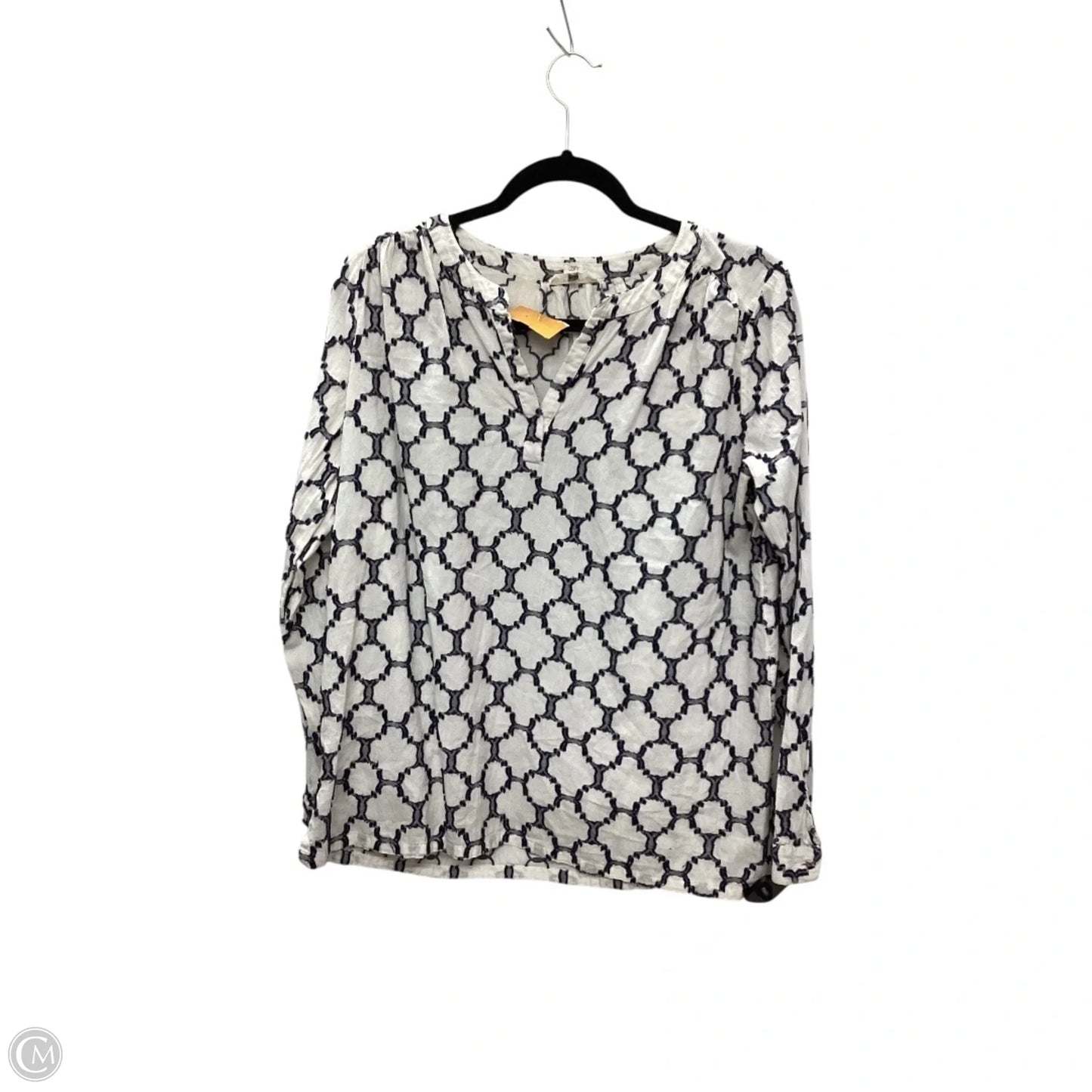 Top Long Sleeve By Loft In Blue & White, Size: S
