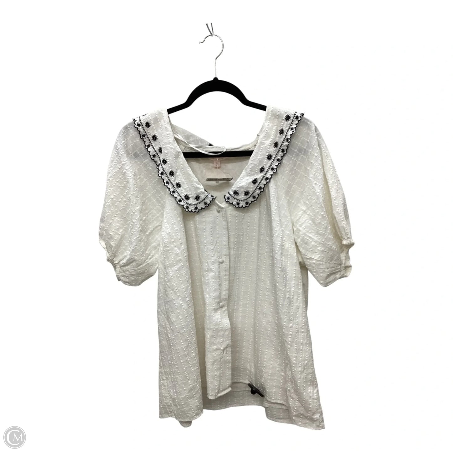 Top Short Sleeve By Lc Lauren Conrad In White, Size: Xl