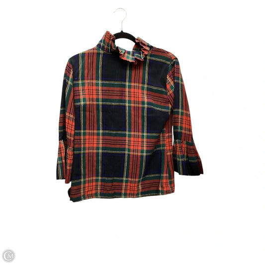 Blouse Long Sleeve By Clothes Mentor In Plaid Pattern, Size: S