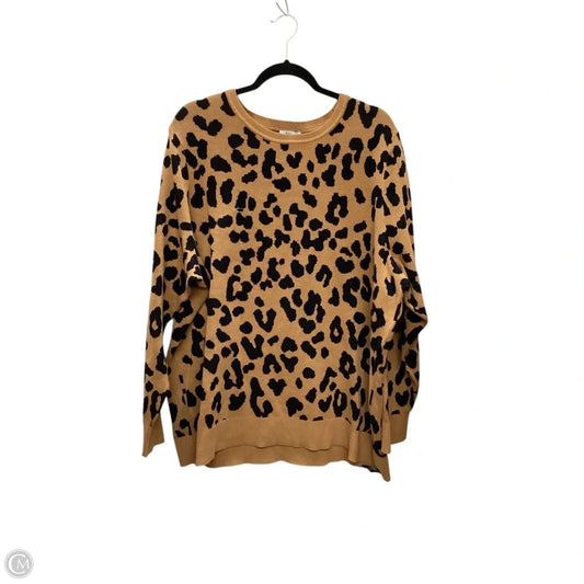 Top Long Sleeve By Kim Rogers In Animal Print, Size: 3x