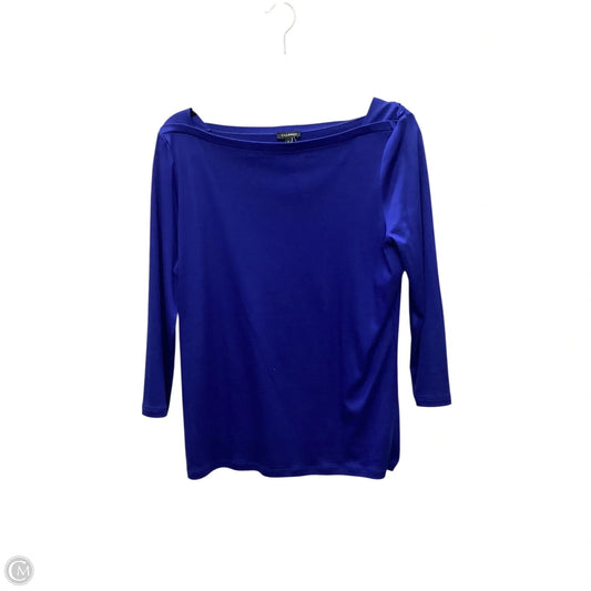 Top Long Sleeve Basic By Talbots In Blue, Size: L