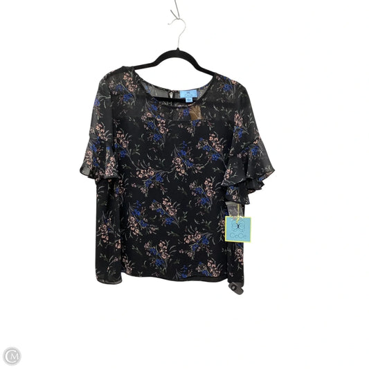 Top 2pc Short Sleeve By Cece In Black, Size: L