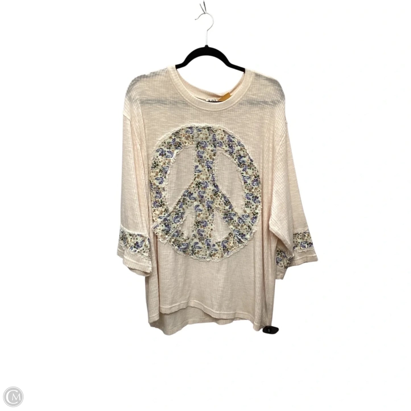 Top Short Sleeve By Pol In Pink, Size: L
