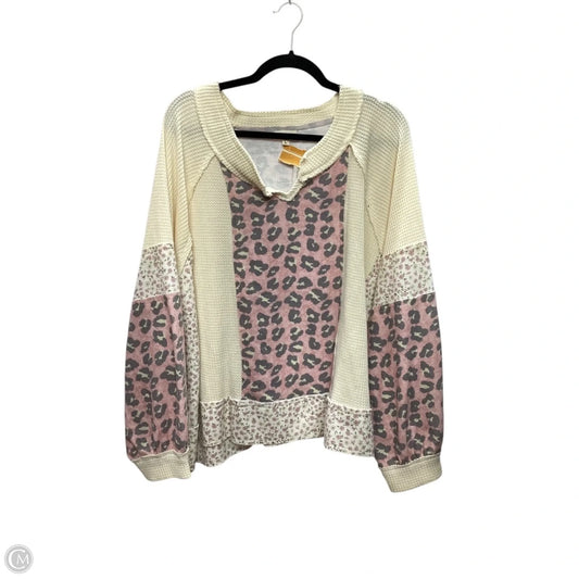 Top Long Sleeve By Pol In Multi-colored, Size: L