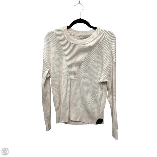 Sweater By Loft In Cream, Size: L