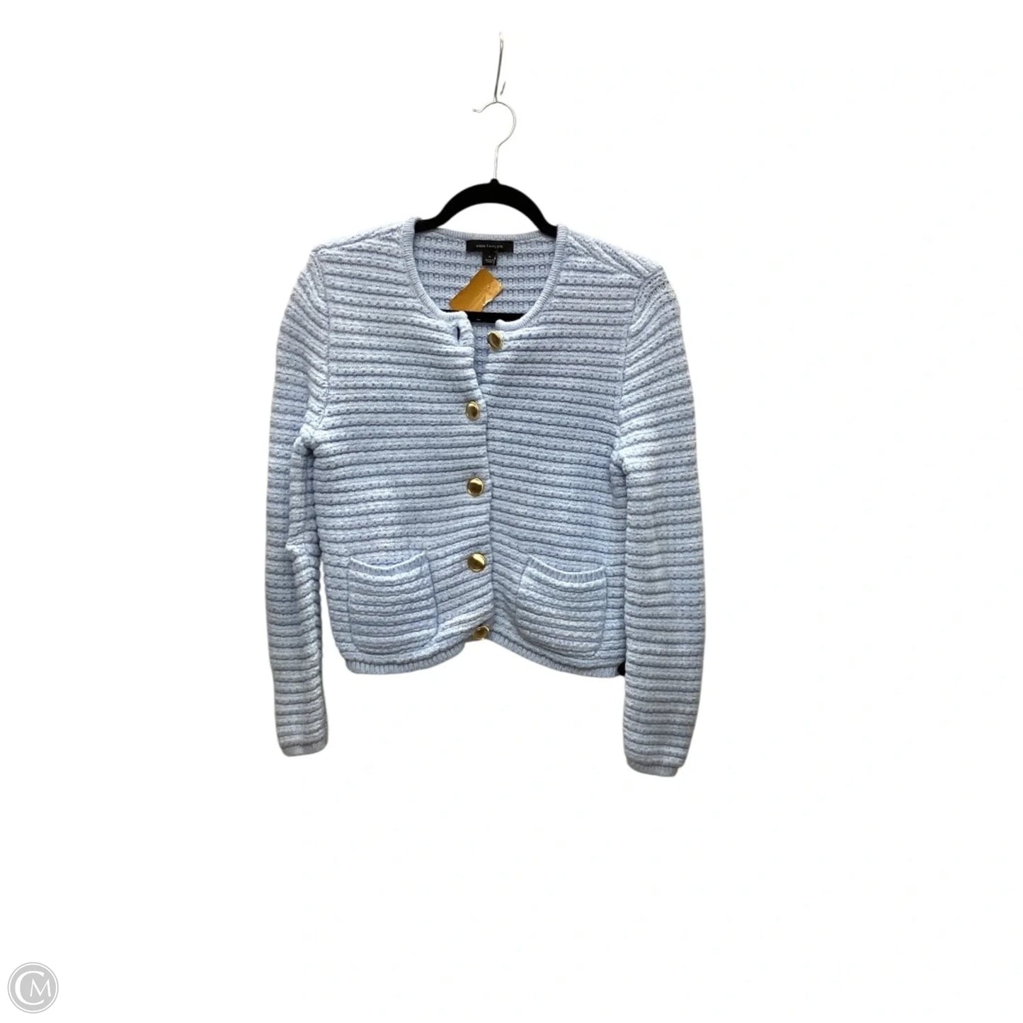 Sweater Cardigan By Ann Taylor In Blue, Size: M