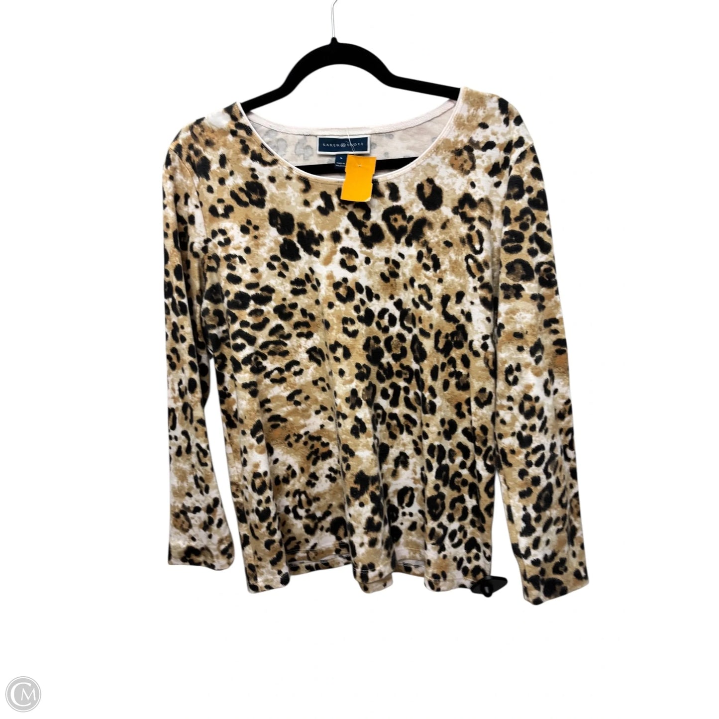 Top Long Sleeve By Karen Scott In Animal Print, Size: L