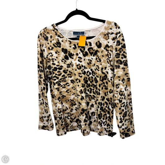 Top Long Sleeve By Karen Scott In Animal Print, Size: L