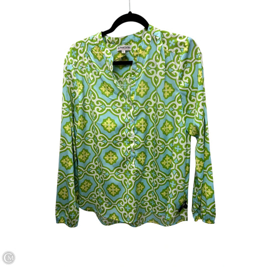 Blouse Long Sleeve By Buckhead Betties In Green, Size: L