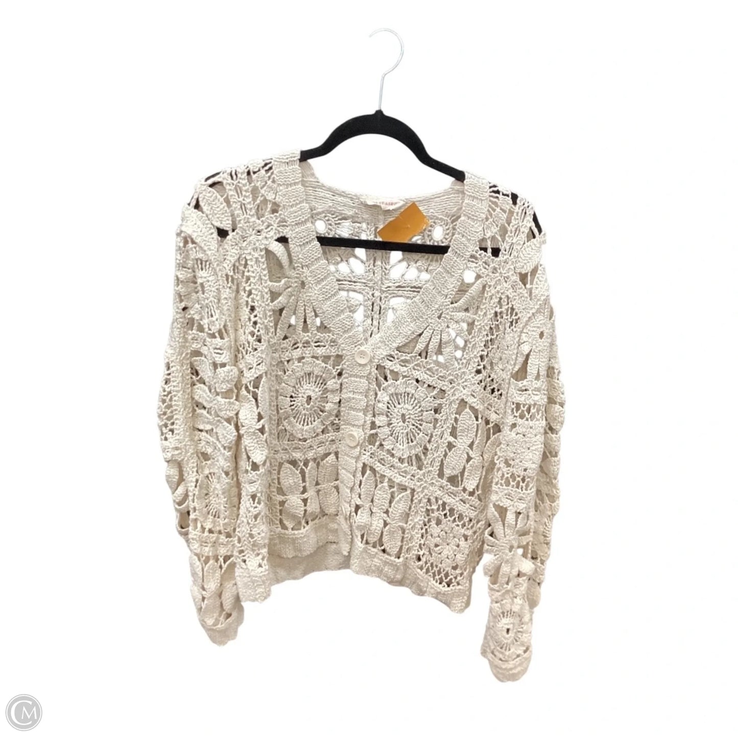 Top Long Sleeve By Solitaire In Beige, Size: L