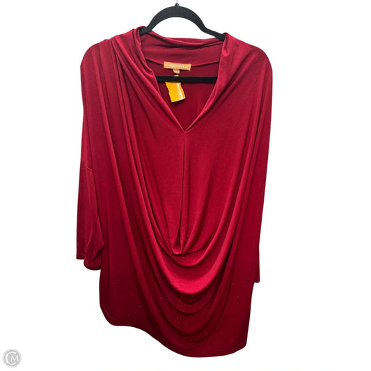 Top Long Sleeve By Ellen Tracy In Red, Size: 3x