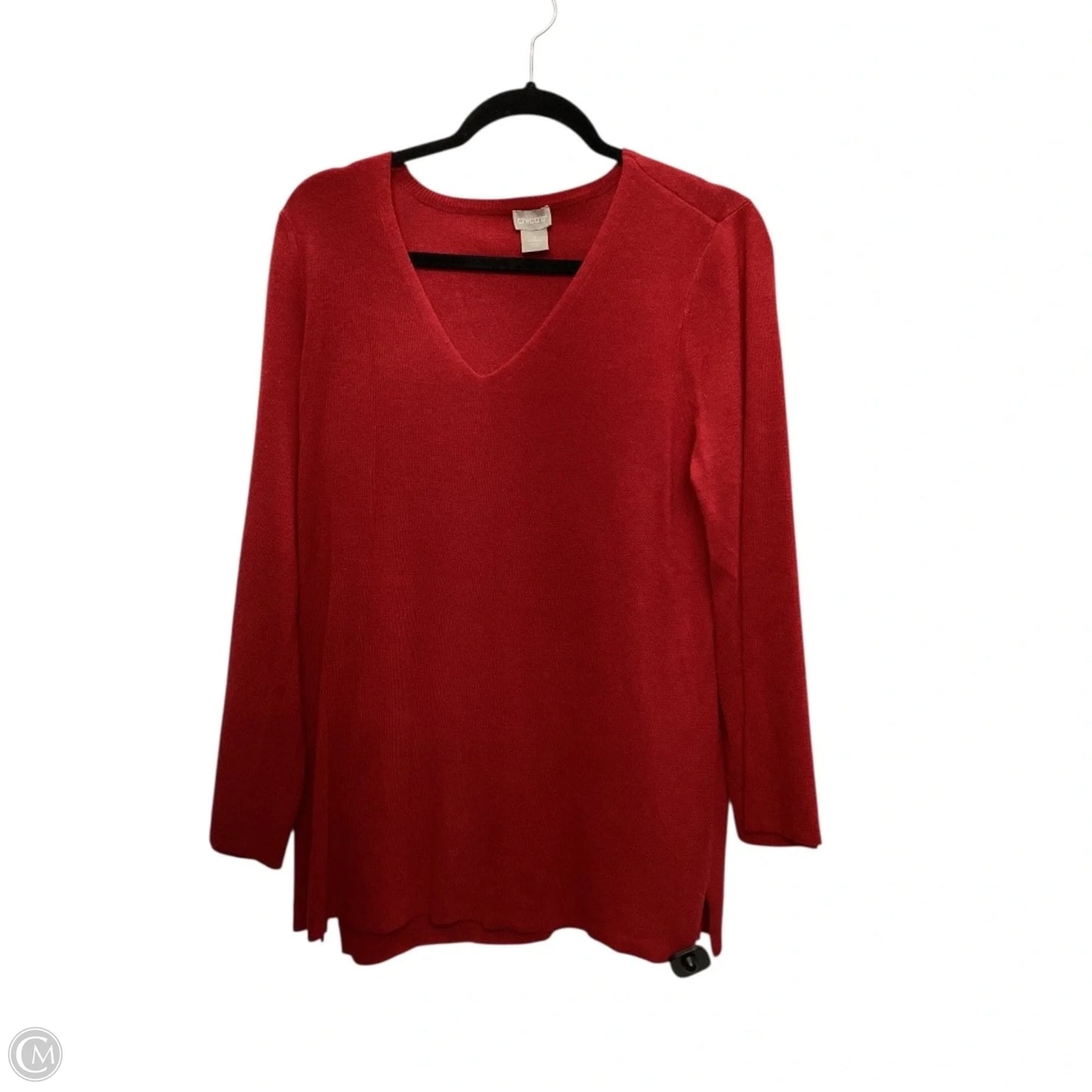 Top Long Sleeve Basic By Chicos In Red, Size: L