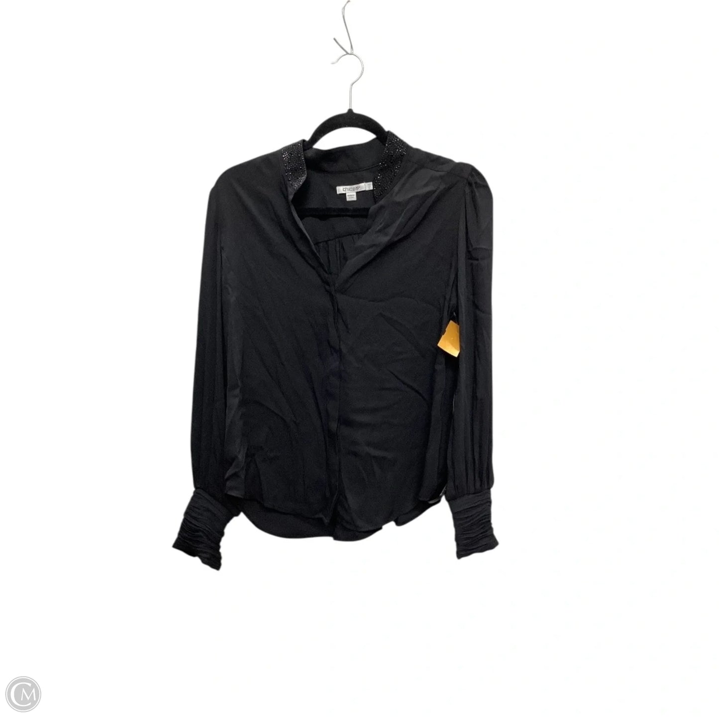 Blouse Long Sleeve By Chicos In Black, Size: S
