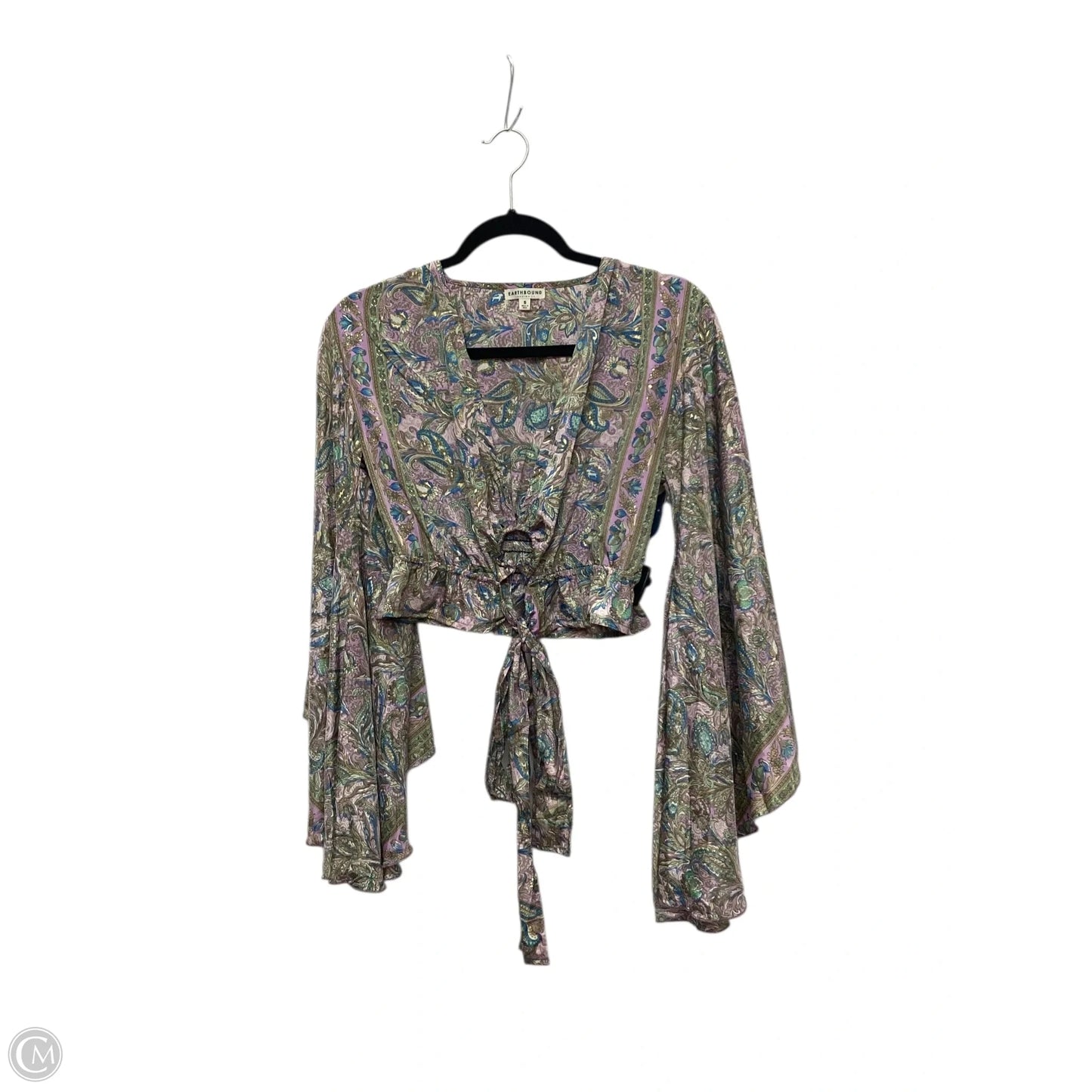 Blouse Long Sleeve By Earthbound In Multi-colored, Size: S