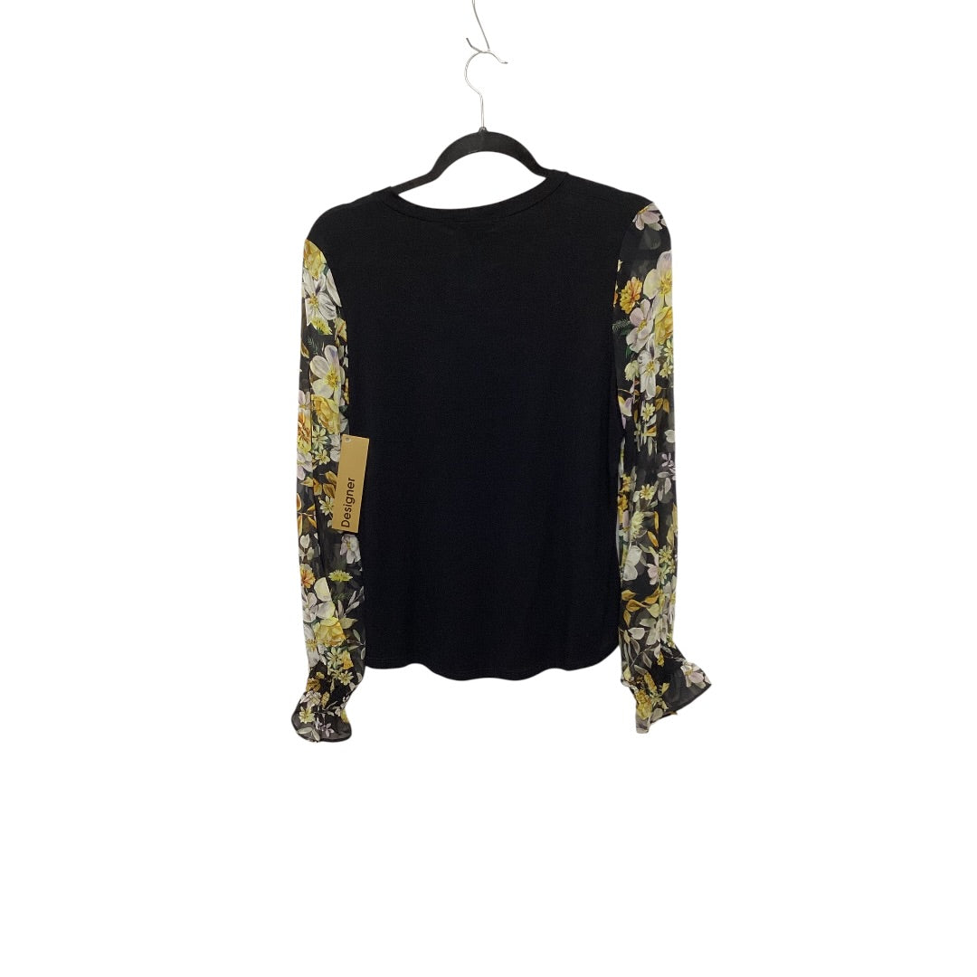 Designer Top Long Sleeve By Clothes Mentor In Black, Size: S