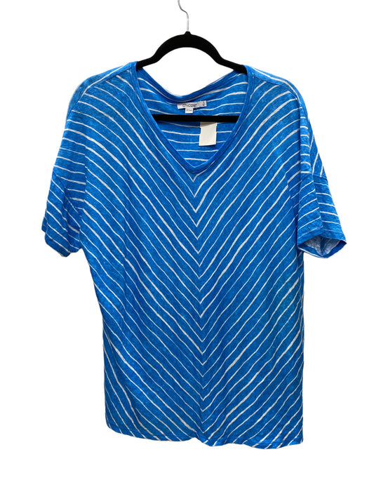 Top Short Sleeve By Chicos In Blue & White, Size: 3