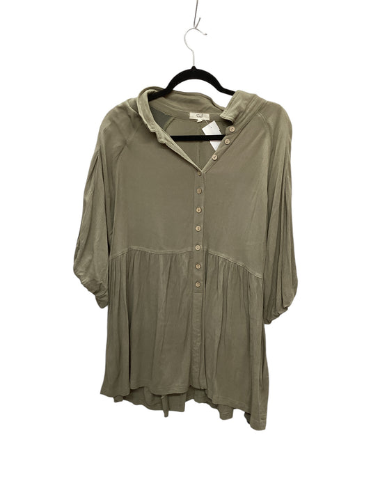 Top Short Sleeve By Easel In Green, Size: 2x