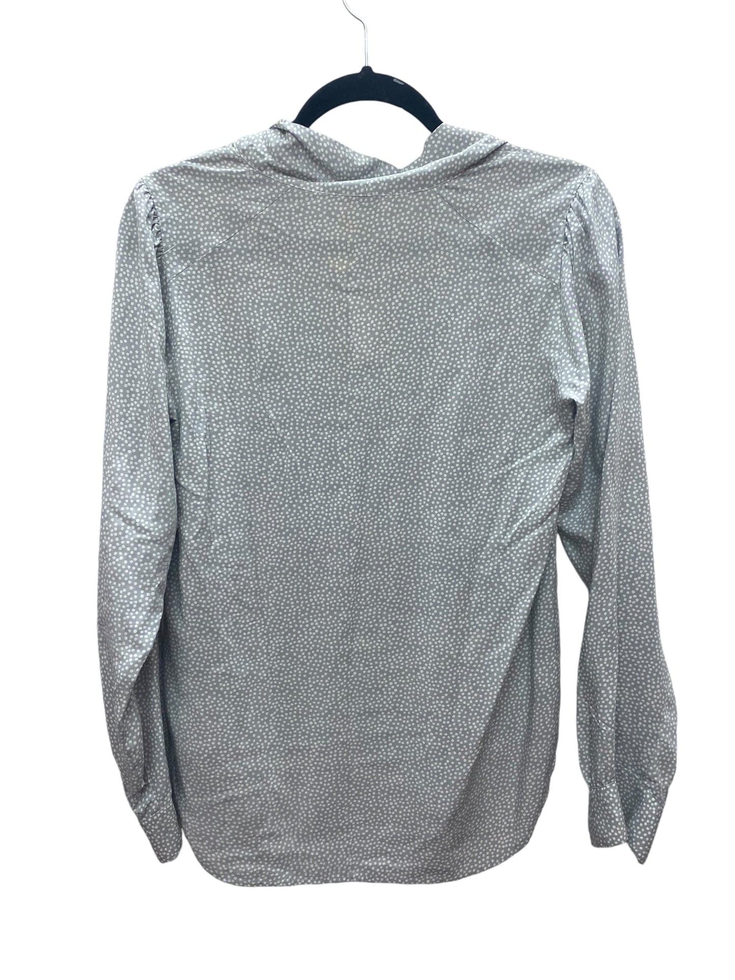 Top Long Sleeve By Loft In Grey & White, Size: Xs