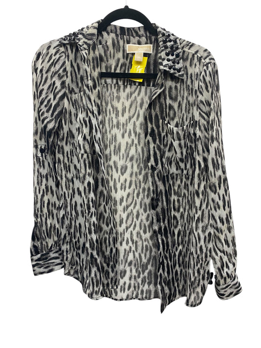 Top Long Sleeve By Michael By Michael Kors In Animal Print, Size: Xs