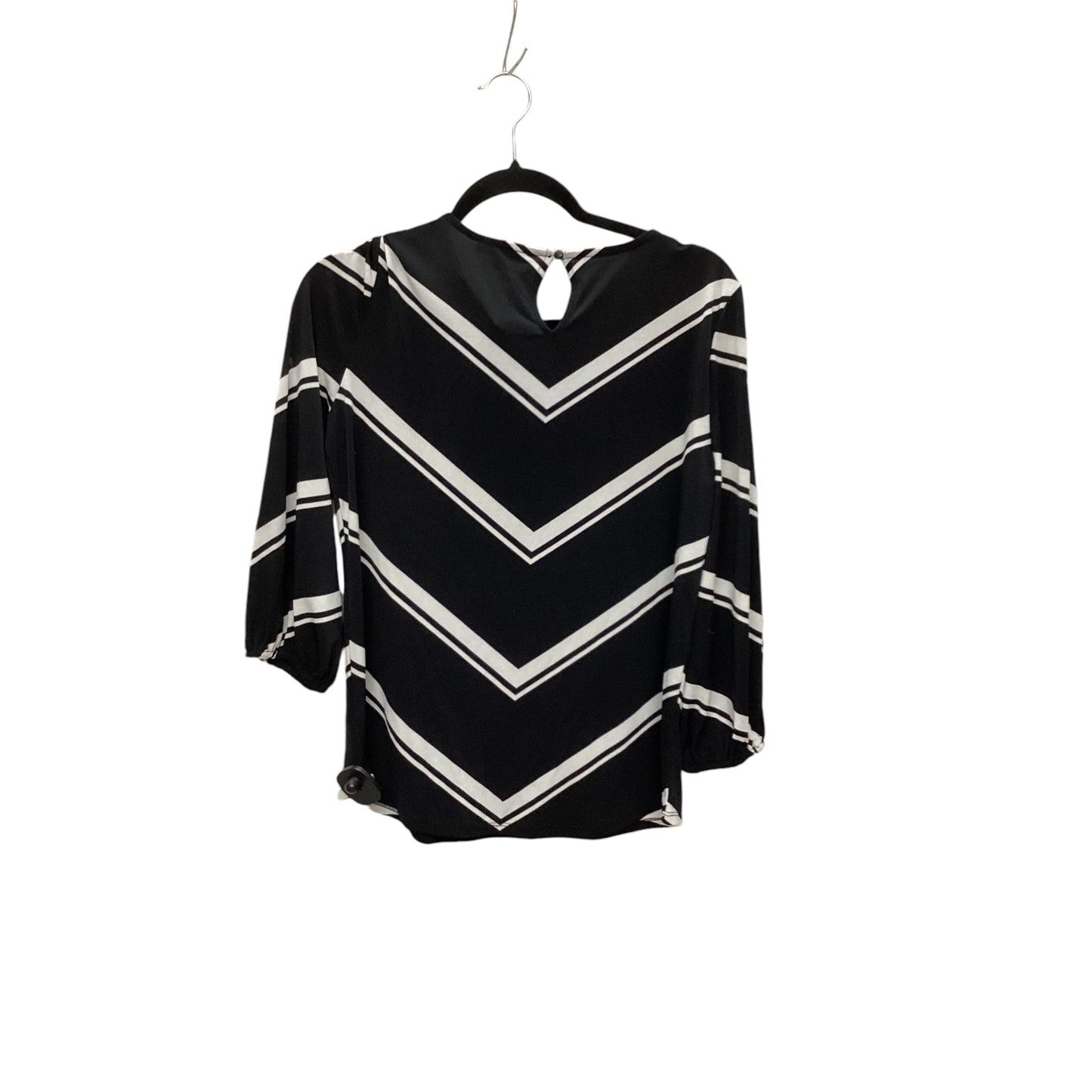 Top Long Sleeve By Adrianna Papell In Black & White, Size: S