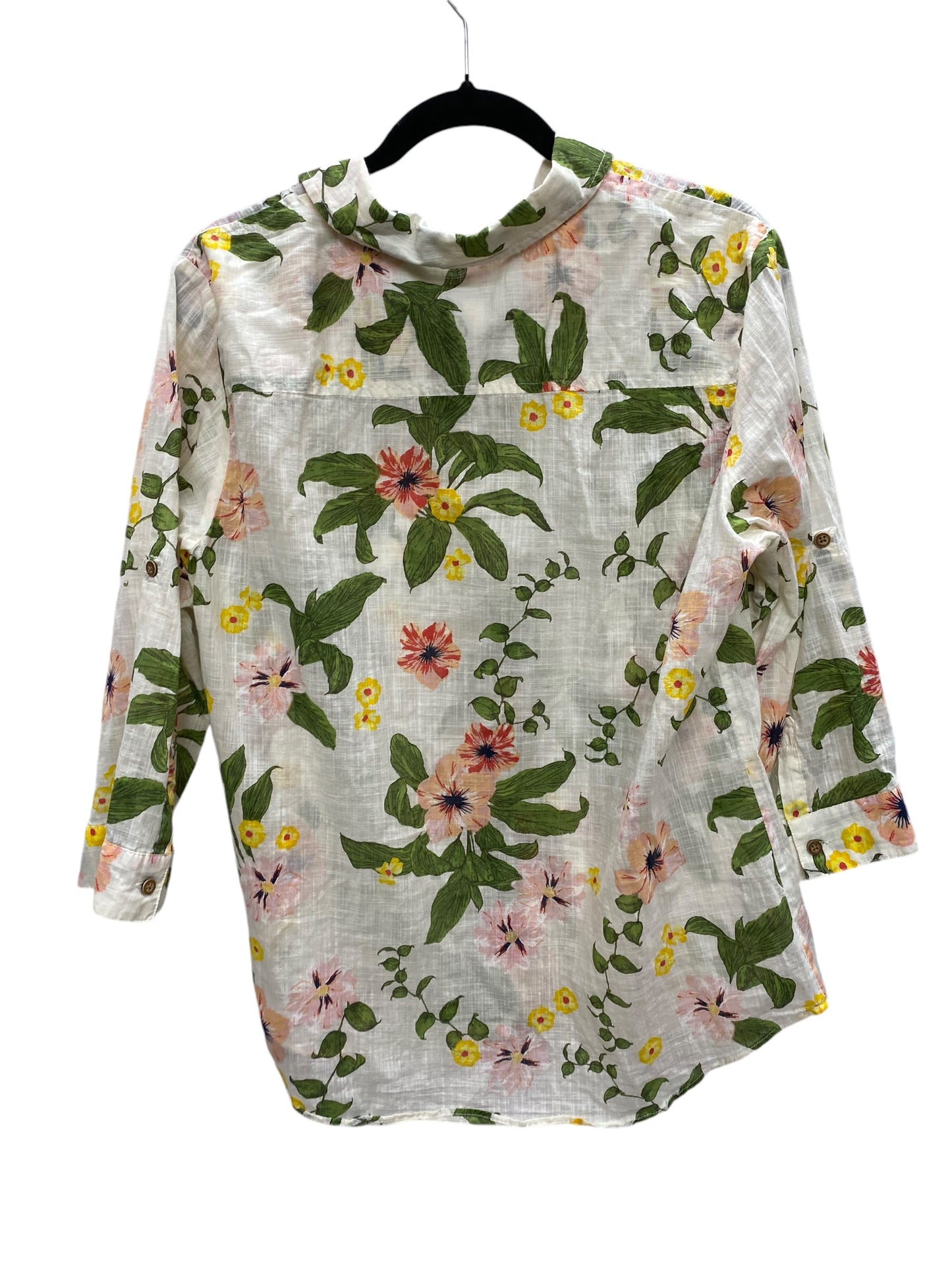 Top Long Sleeve By Croft And Barrow In Floral Print, Size: Xl