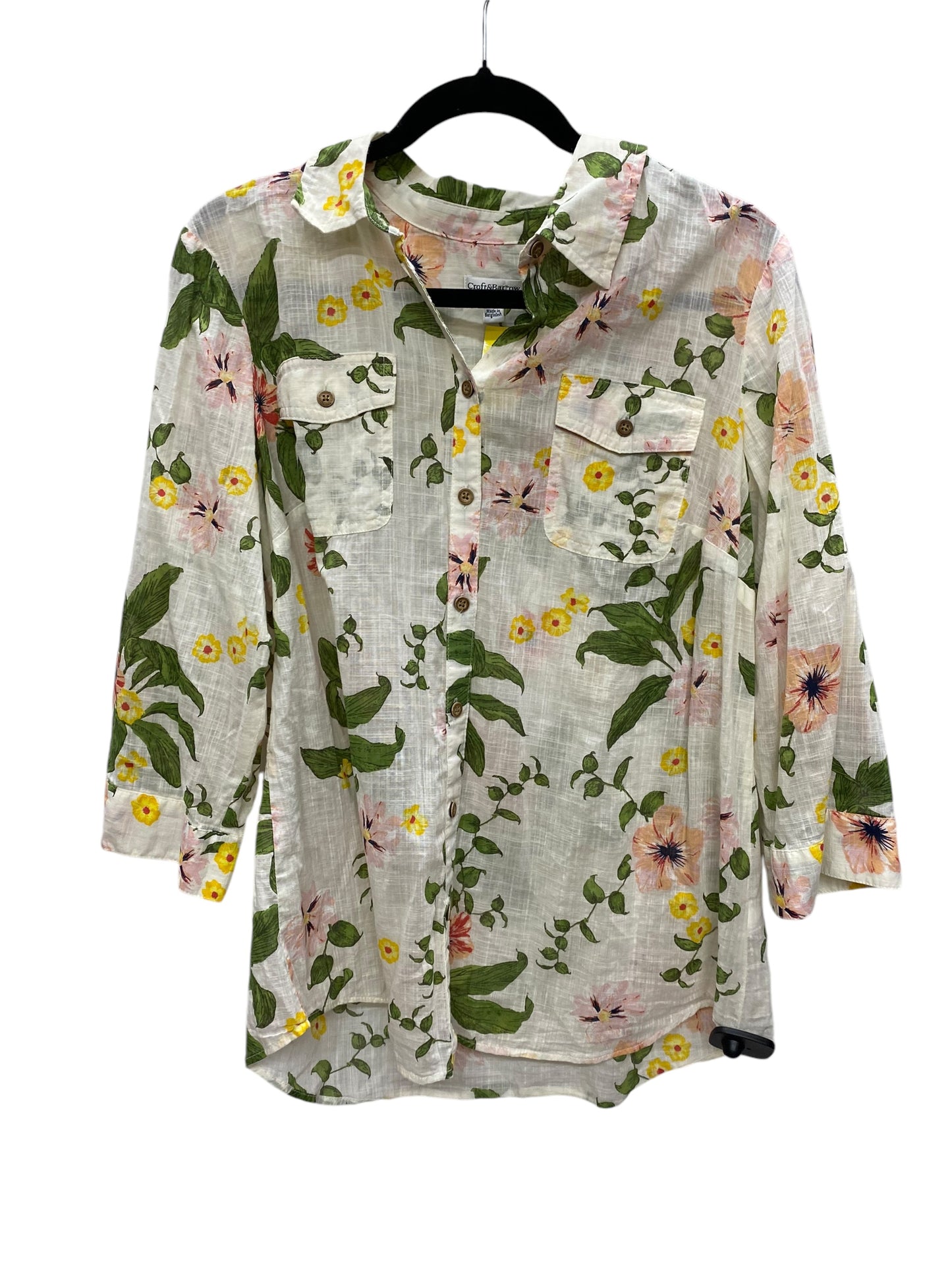 Top Long Sleeve By Croft And Barrow In Floral Print, Size: Xl