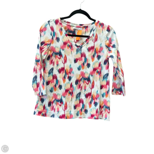 Top 3/4 Sleeve By Chicos In Multi-colored, Size: 0