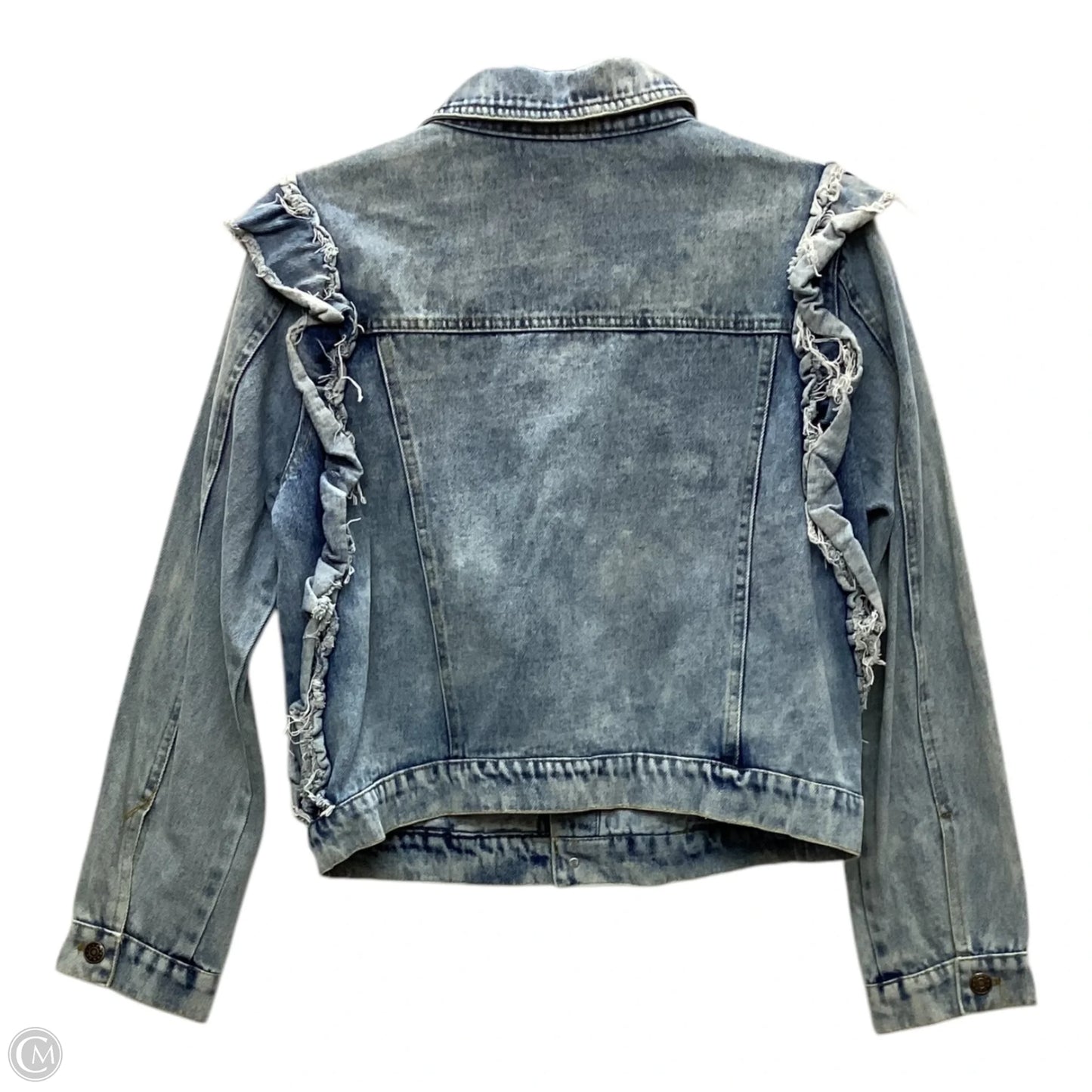 Jacket Denim By Elan In Blue Denim, Size: L