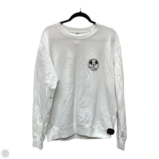 Sweatshirt Crewneck By Uniqlo In White, Size: L