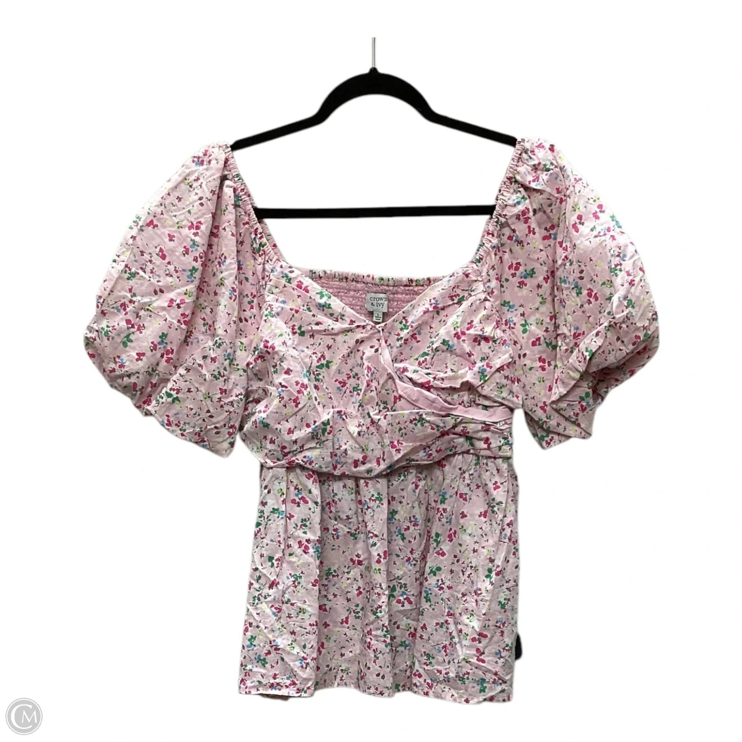 Top Short Sleeve By Crown And Ivy In Pink, Size: L