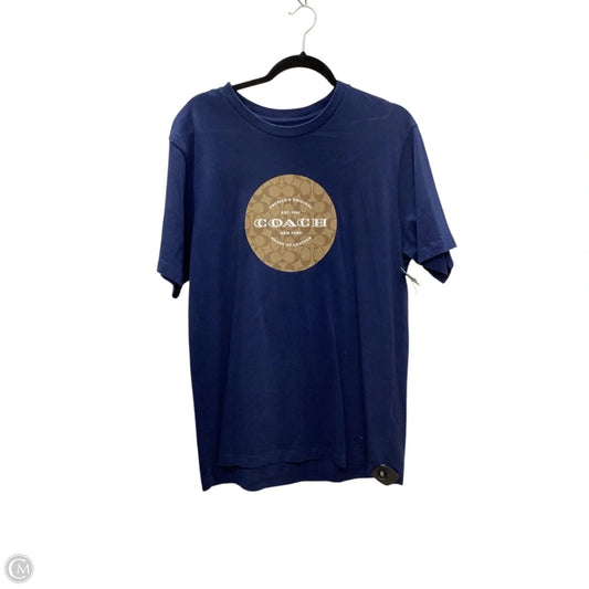 Top Short Sleeve Designer By Coach In Navy, Size: L