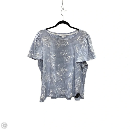Top Short Sleeve By Jane And Delancey In Blue, Size: 1x