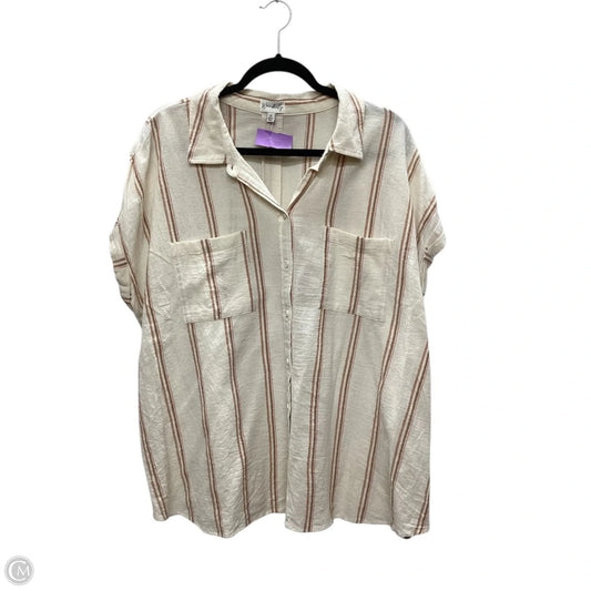 Top Short Sleeve By Wonderly In Cream, Size: 2x