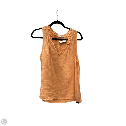Top Sleeveless Basic By Gap In Orange, Size: M