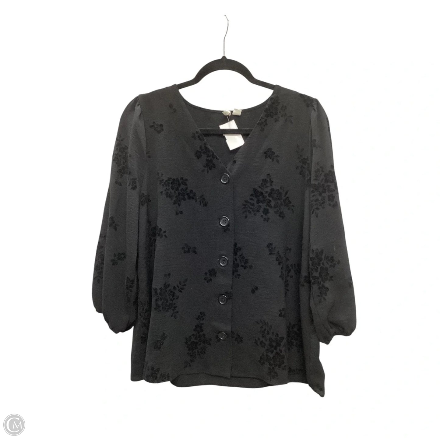 Top Long Sleeve By Cato In Black, Size: L