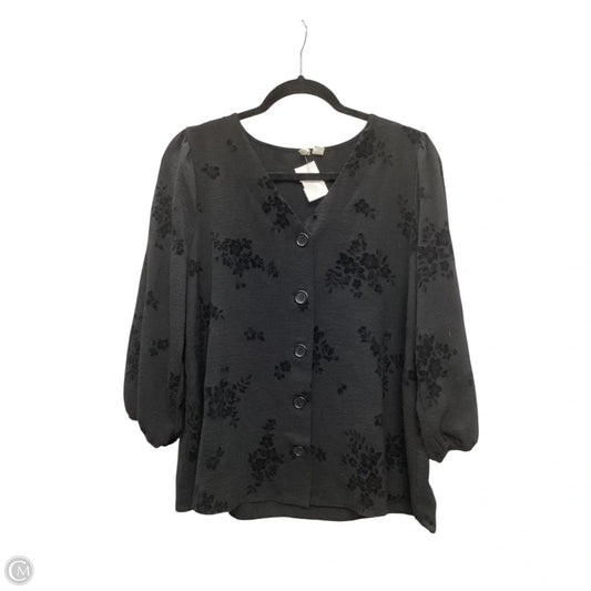 Top Long Sleeve By Cato In Black, Size: L