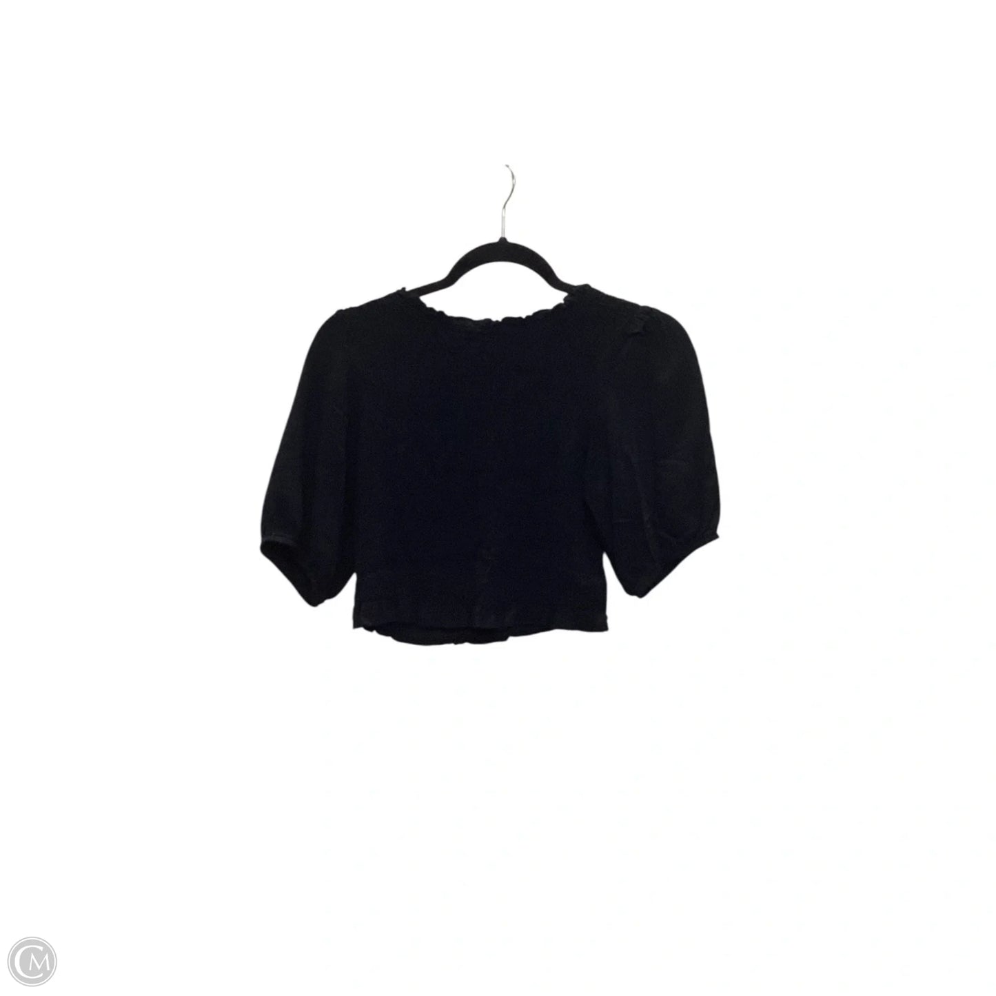 Top Short Sleeve By Glam In Black, Size: M