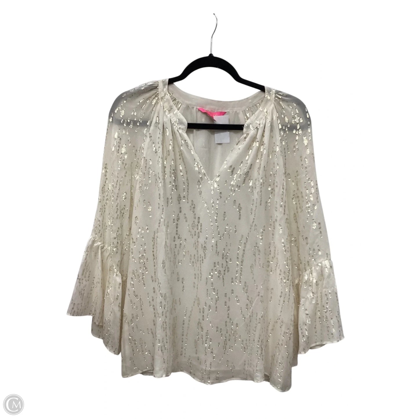Top Long Sleeve Designer By Lilly Pulitzer In Cream, Size: S