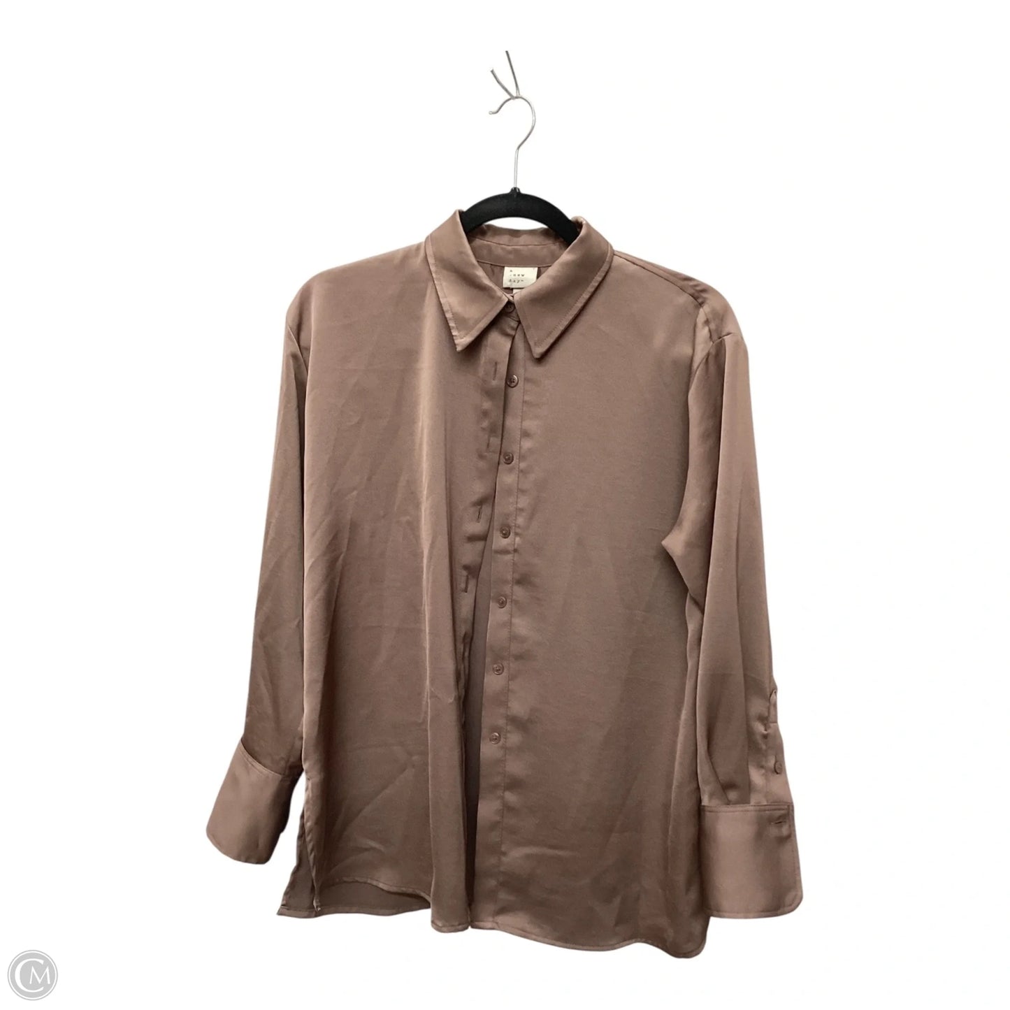 Top Long Sleeve By A New Day In Brown, Size: S