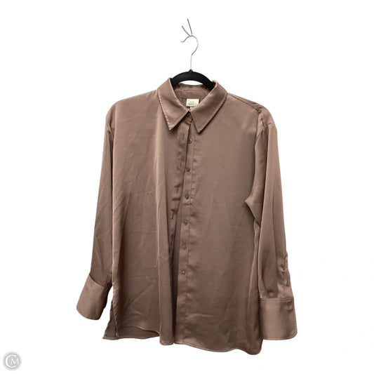 Top Long Sleeve By A New Day In Brown, Size: S