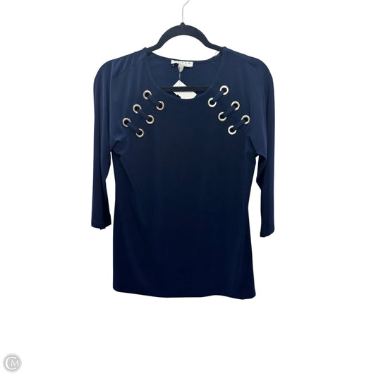 Top Long Sleeve By Chaus In Navy, Size: M