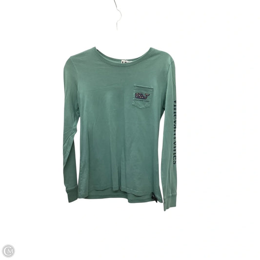 Top Long Sleeve Basic By Vineyard Vines In Green, Size: S