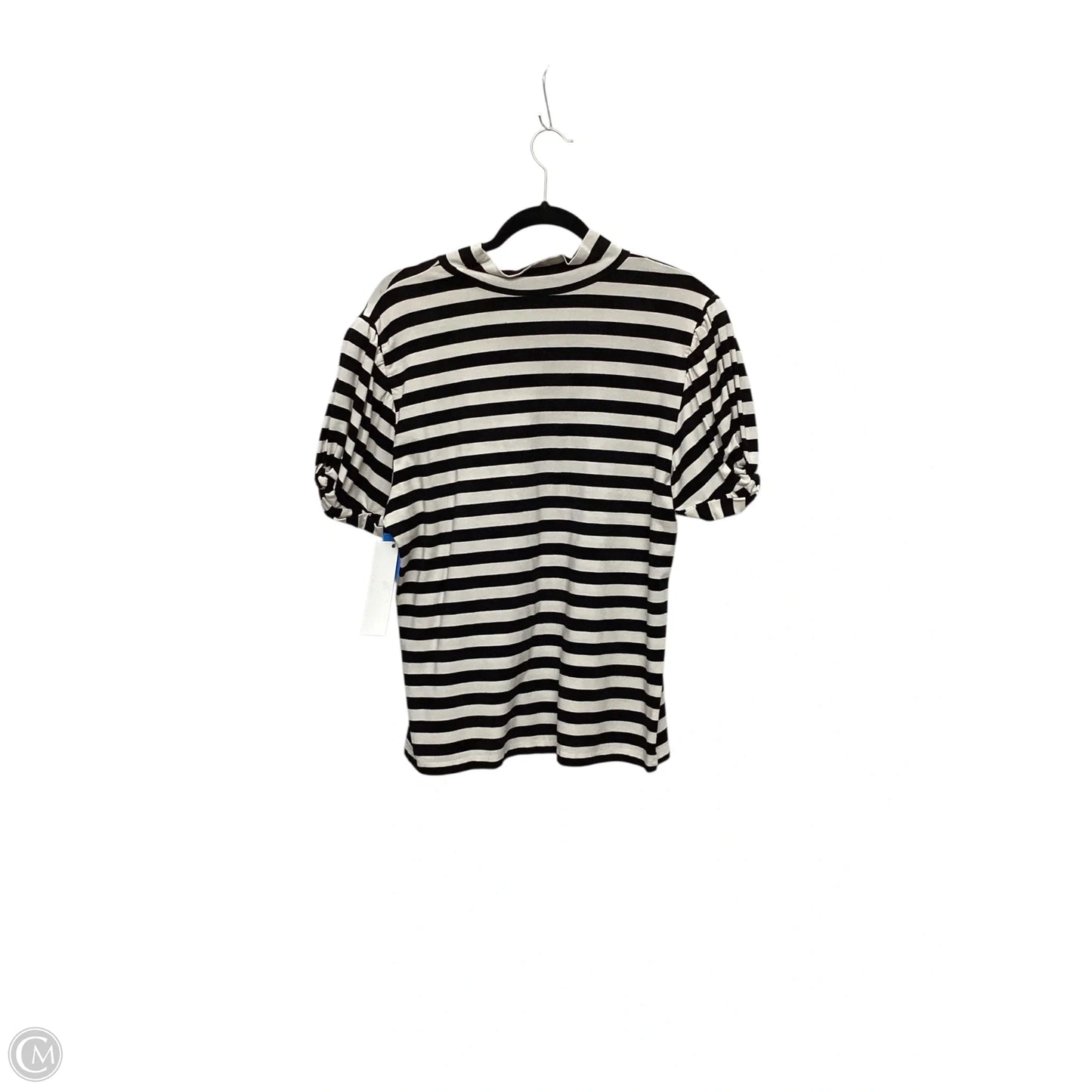 Top Short Sleeve Designer By Karl Lagerfeld In Striped Pattern, Size: L