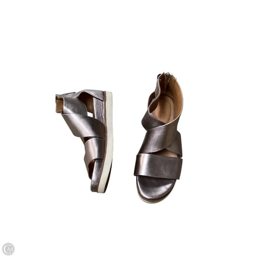 Sandals Heels Platform By Bussola In Tan, Size: 7.5