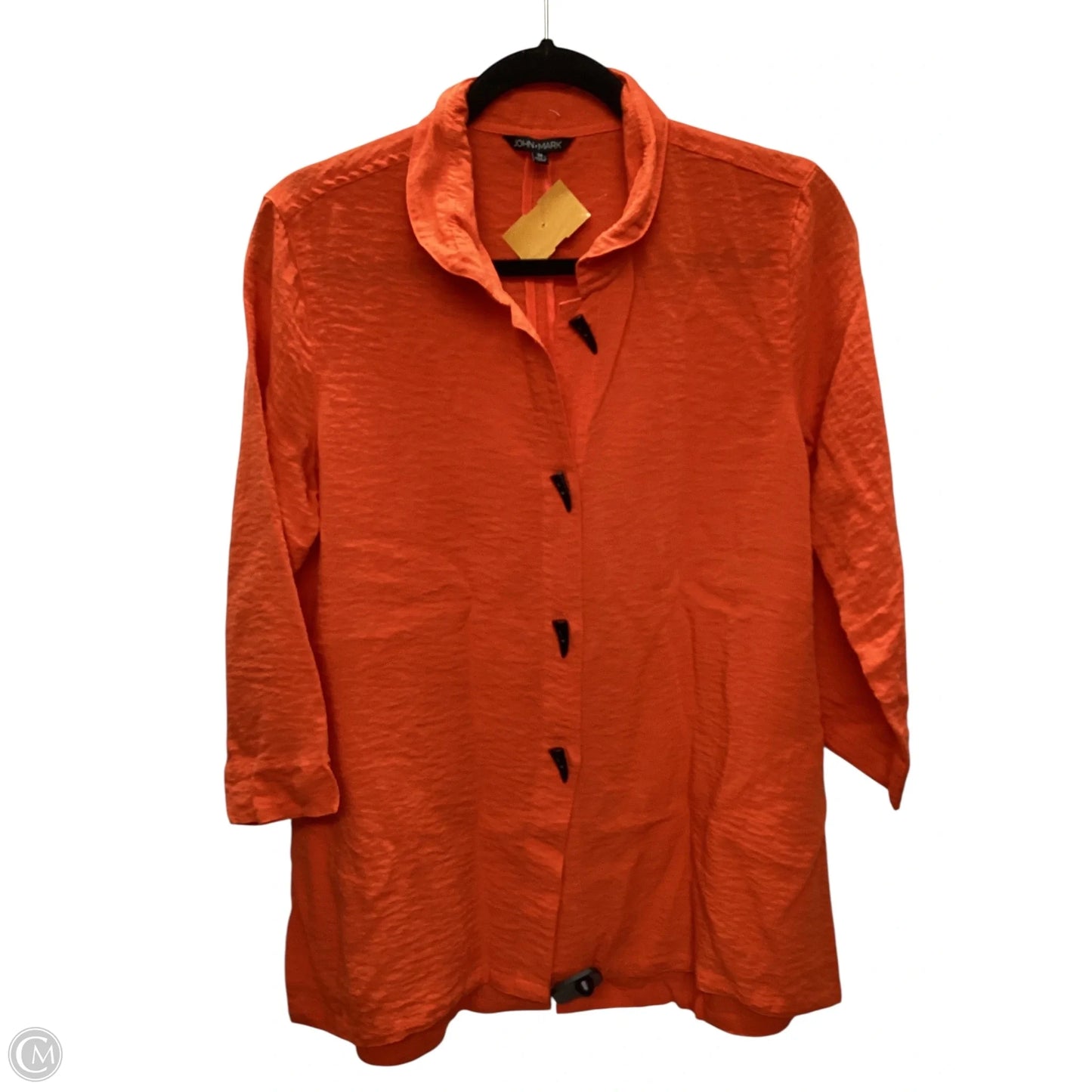 Top Long Sleeve By John Mark In Orange, Size: M